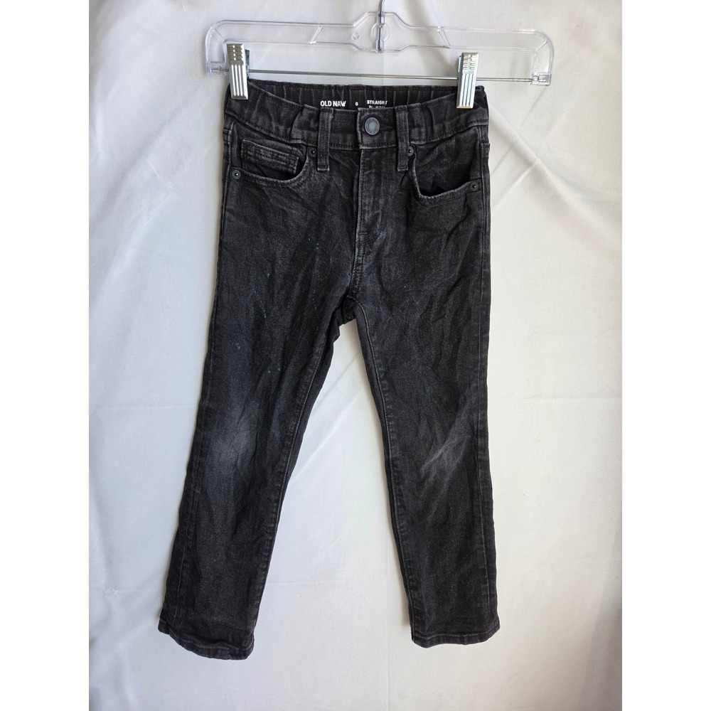 Old Navy Straight Jeans Boys  Black Dark Wash Straight Mid Rise